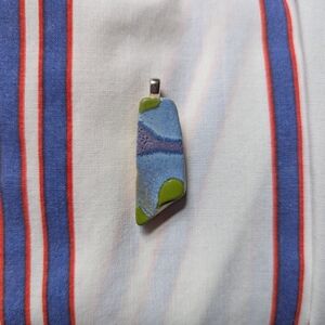 Blue and Green Abstract Pendant